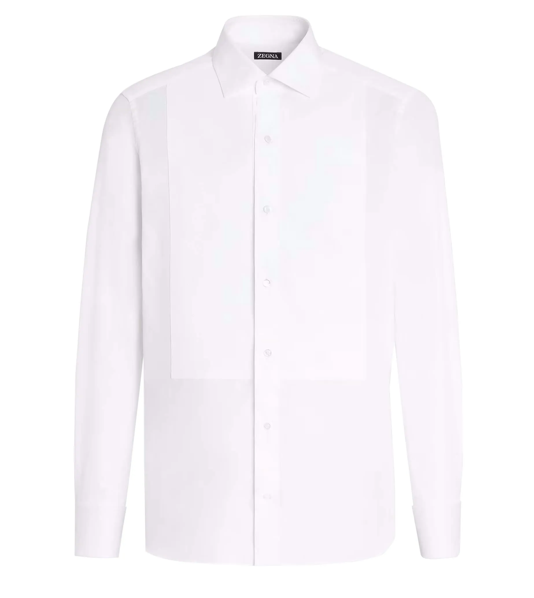 ZEGNA Barrel Cuff White Dress Shirt